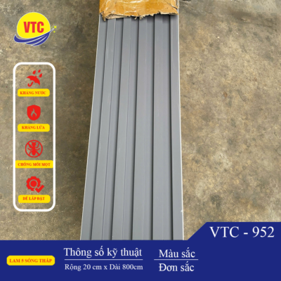 Tấm Lam 5 Sóng Thấp Đơn Sắc Màu Ghi – VTC 952