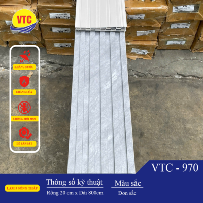 Tấm Lam 5 Sóng Thấp Màu Xám Đốm Trắng – VTC 970